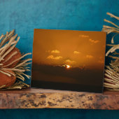 Sun Behind Clouds I Orange Sunset Photo フォトプラーク (側面)