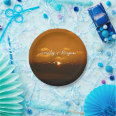 Sun Behind Clouds I Orange Sunset Photo ペーパープレート (パーティー)