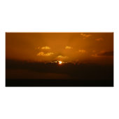 Sun Behind Clouds I Orange Sunset Photo ポスター (正面)