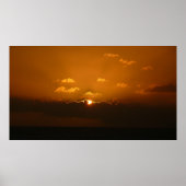 Sun Behind Clouds I Orange Sunset Photo ポスター (正面)