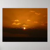 Sun Behind Clouds I Orange Sunset Photo ポスター (正面)