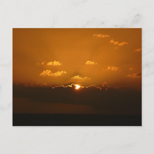 Sun Behind Clouds I Orange Sunset Photo ポストカード (正面)