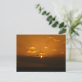 Sun Behind Clouds I Orange Sunset Photo ポストカード (スタンド正面)