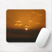 Sun Behind Clouds I Orange Sunset Photo マウスパッド (マウス)