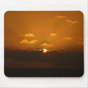 Sun Behind Clouds I Orange Sunset Photo マウスパッド