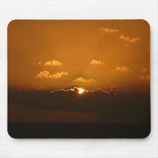 Sun Behind Clouds I Orange Sunset Photo マウスパッド (正面)