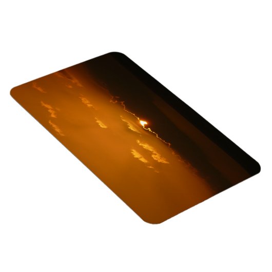 Sun Behind Clouds I Orange Sunset Photo マグネット (右側)