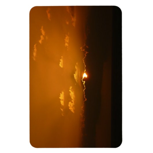 Sun Behind Clouds I Orange Sunset Photo マグネット (縦)