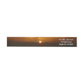 Sun Behind Clouds I Orange Sunset Photo ラップアラウンドラベル (単一)