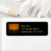 Sun Behind Clouds I Orange Sunset Photo ラベル (インサイチュ)