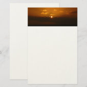 Sun Behind Clouds I Orange Sunset Photo 便箋 (正面/裏面)