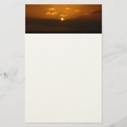 Sun Behind Clouds I Orange Sunset Photo 便箋 (正面)