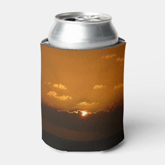 Sun Behind Clouds I Orange Sunset Photo 缶クーラー (缶正面)