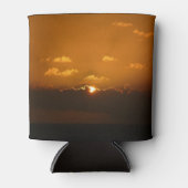 Sun Behind Clouds I Orange Sunset Photo 缶クーラー (正面)
