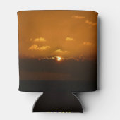 Sun Behind Clouds I Orange Sunset Photo 缶クーラー (裏面)