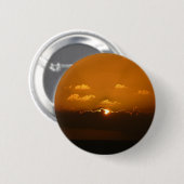 Sun Behind Clouds I Orange Sunset Photo 缶バッジ (正面&裏面)