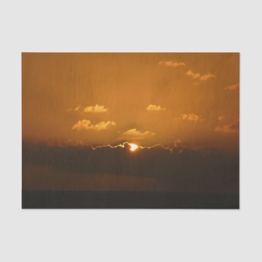 Sun Behind Clouds I Orange Sunset Photo 薄葉紙 (正面)