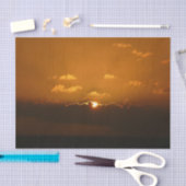 Sun Behind Clouds I Orange Sunset Photo 薄葉紙 (クラフト)
