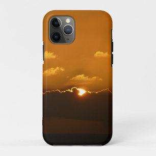 Sun Behind Clouds I Orange Sunset Photo iPhone 11 Proケース