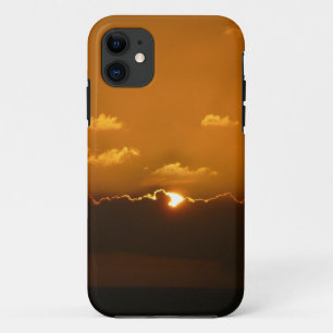 Sun Behind Clouds I Orange Sunset Photo iPhone 11 ケース