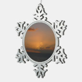 Sun Behind Clouds II Seascape スノーフレークピューターオーナメント (右)