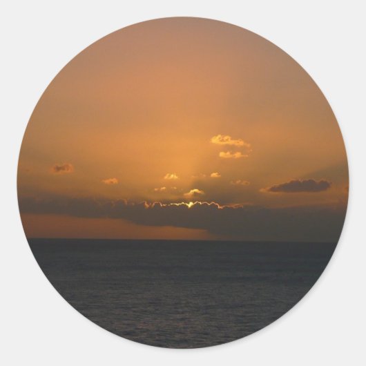 Sun Behind Clouds II Seascape ラウンドシール (正面)