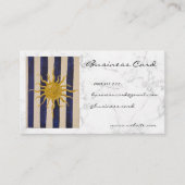 Sun & Blue Striped BusinessCard Granite Background 名刺 (正面)