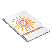 Sun Boho Art: "Shine from within" quote for self-e ノートブック (右側)