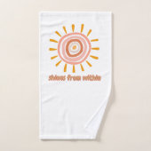 Sun Boho Art: "Shine from within" quote for self-e バスタオルセット (ハンドタオル)