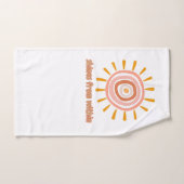 Sun Boho Art: "Shine from within" quote for self-e バスタオルセット (ハンドタオル)
