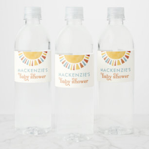 Sun Boho Baby Shower Water Bottleラベル ペットボトルラベル