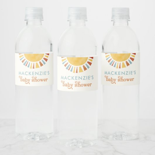 Sun Boho Baby Shower Water Bottleラベル ペットボトルラベル (ボトル)