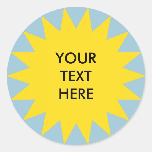 Sun Burstシェイプ(カスタム文字) ラウンドシール (正面)