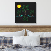 Sun Canvas Artを使用したヤシの木 キャンバスプリント (インサイチュ (寝室))