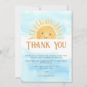 Sun Clouds Baby Shower Thank You サンキューカード (正面)