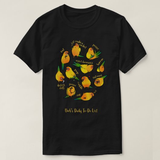 Sun ConureのDaily To Doリスト Tシャツ (デザイン正面)