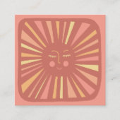 Sun Cute 白熱［赤熱］光を放つ Social魅力的 Media QRコード スクエア名刺 (正面)