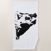 Sun Deck Bulldog Bold ビーチタオル (正面)