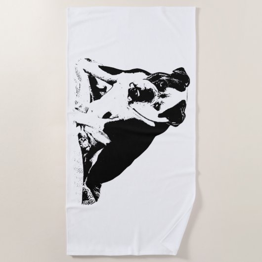 Sun Deck Bulldog Bold ビーチタオル (正面)