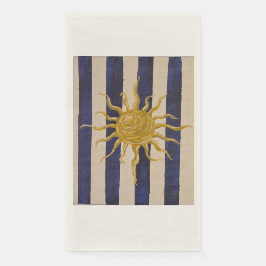 Sun Design Blue and White Striped Guest Towel (正面)