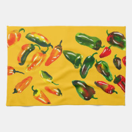 Sun-Drenched Peppers Kitchen Towels キッチンタオル