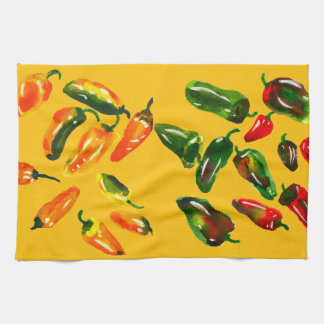 Sun-Drenched Peppers Kitchen Towels キッチンタオル