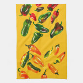 Sun-Drenched Peppers Kitchen Towels キッチンタオル (縦)