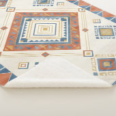 Sun-Drenched Terracotta and Blue Desert Kilim シェルパブランケット (3/4)