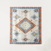 Sun-Drenched Terracotta and Blue Desert Kilim タペストリー (正面)