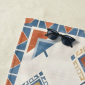 Sun-Drenched Terracotta and Blue Desert Kilim ビーチタオル (インサイチュ)