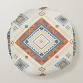 Sun-Drenched Terracotta and Blue Desert Kilim ラウンドクッション (裏面)