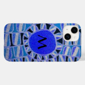 SUN ENERGY 太陽の MONOGRAMブルーホワイトブラック Case-Mate iPhoneケース (裏面 (横))