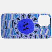 SUN ENERGY 太陽の MONOGRAMブルーホワイトブラック Case-Mate iPhoneケース (裏面 / 右)