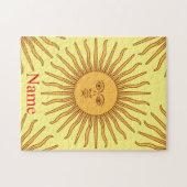 Sun face Art Illustration Thunder_Cove ジグソーパズル (横)